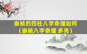 崇祯的四柱八字命理如何（崇祯八字命理 多亮）